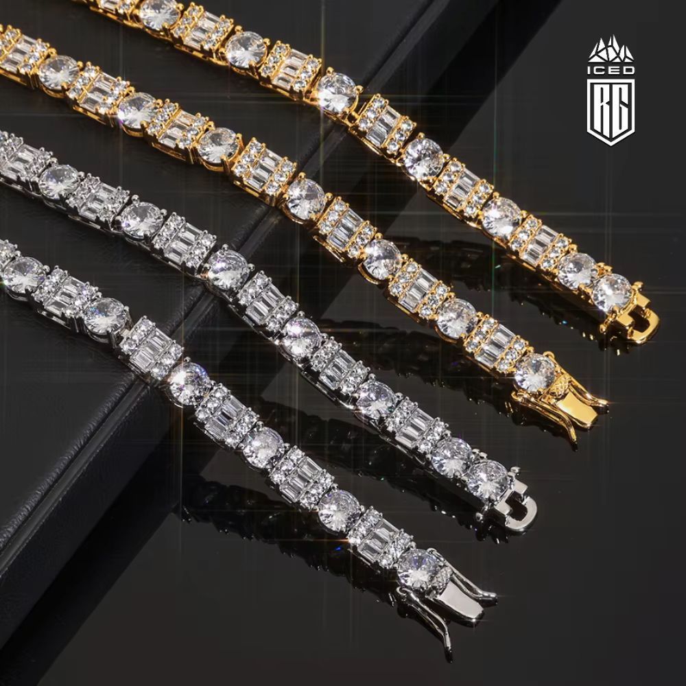 Lắc tay 6.5mm Tennis Chain Bracelet Round Mix Cut Cubic Zirconia Iced LT-CZ-10003