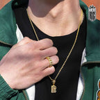 Mặt dây chuyền A tới Z. Gold Letter Hip Hop Bling Zircon Rock Sugar Single A To Z. MDC-CZ-10001