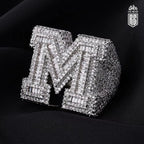 Nhẫn chữ M. Brilliant Rectangle M Initial Letter Ring For Unisex jewelry. NX-CZ-10005