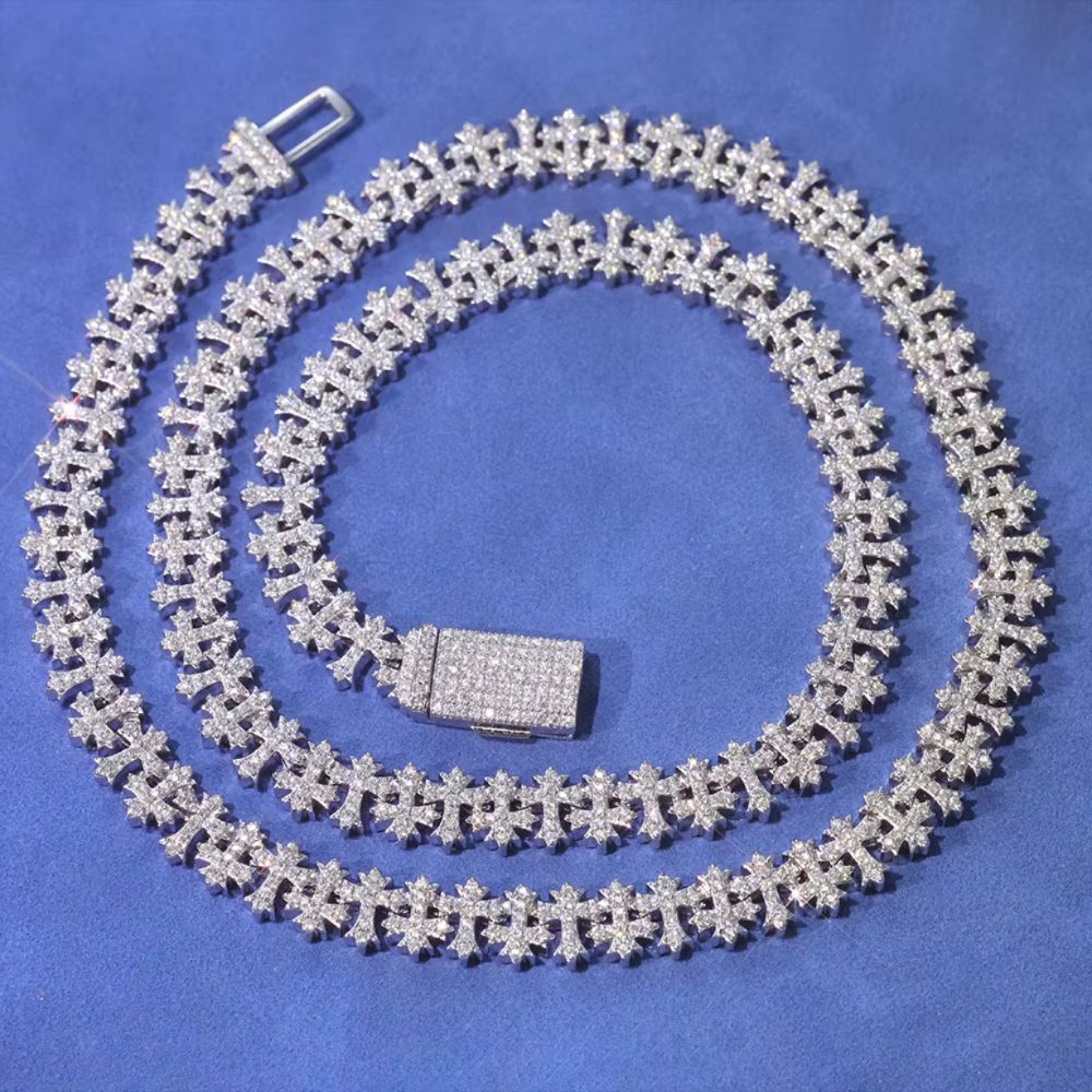 Dây chuyền Thánh Giá. Iced Out Brass Full CZ Micro Paved Cross Chain . DC-CZ-10003