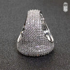 Nhẫn to bản, cho nam. Big Round Ring Luxury Full Diamond Signet Ring Cubic Zirconia. NX-CZ-10003