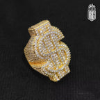 Nhẫn Hip Hop Đô la. Full Ice Out Zircon Money Big $ 18k Gold Plated Ring For Women Men. NX-CZ-10001