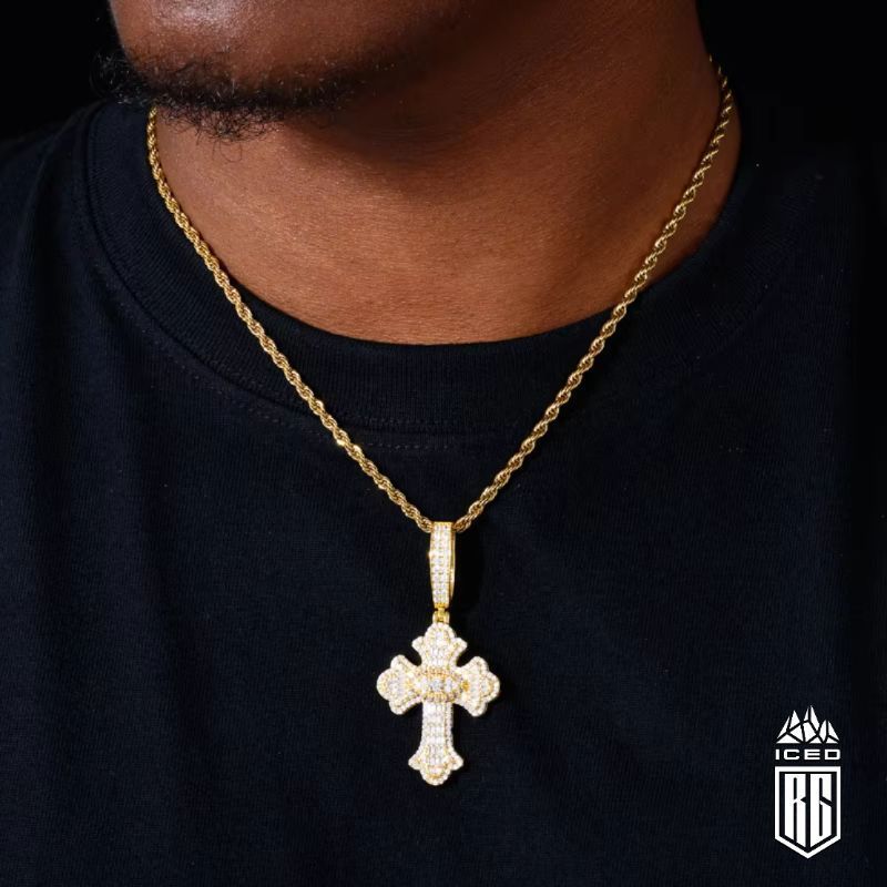 Mặt Dây chuyền Đá Moissanite D VVS1. 925 Sterling Silver Cross Pendant. MDC-CZ-10002