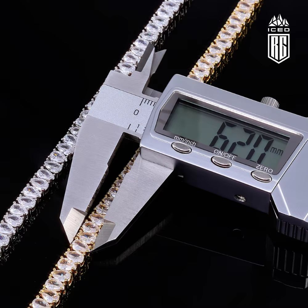 Dây chuyền hình giọt nước 6mm Iced Out Tennis Chain Water Drop Shape Cubic Zirconia. DC-CZ-10004