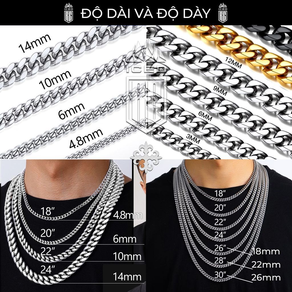 Dây chuyền 5mm Black Panther Tennis Necklace Men. DC-CZ-10006
