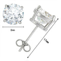 Bông tai 8mm Moissanite Earring S925 .VVS 18K Gold Plated Stud Ear Gift BT-CZ-10002