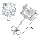 Bông tai 8mm Moissanite Earring S925 .VVS 18K Gold Plated Stud Ear Gift BT-CZ-10002