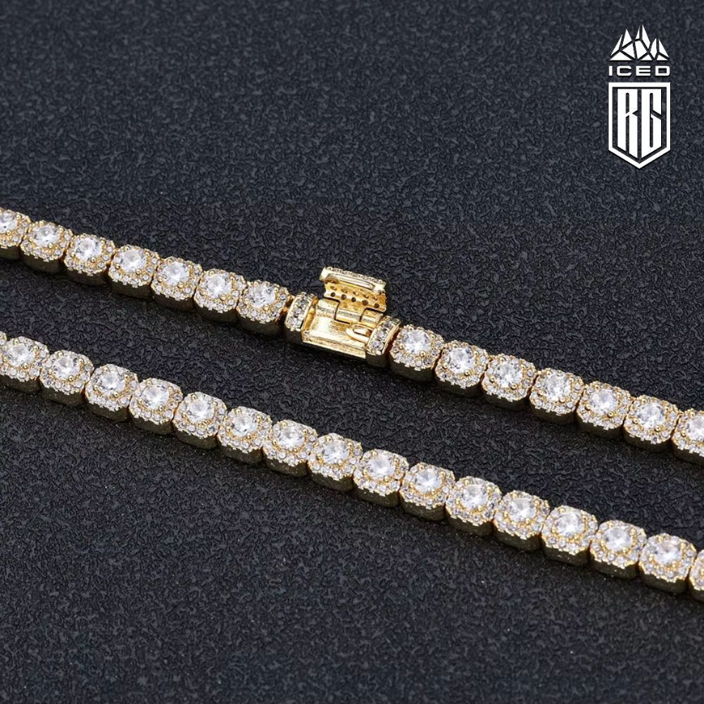 Lắc tay 5mm, CZ stone, Iced Tennis Bracelet White Gold Round Cut Diamond - RGICED - LT-CZ-10001