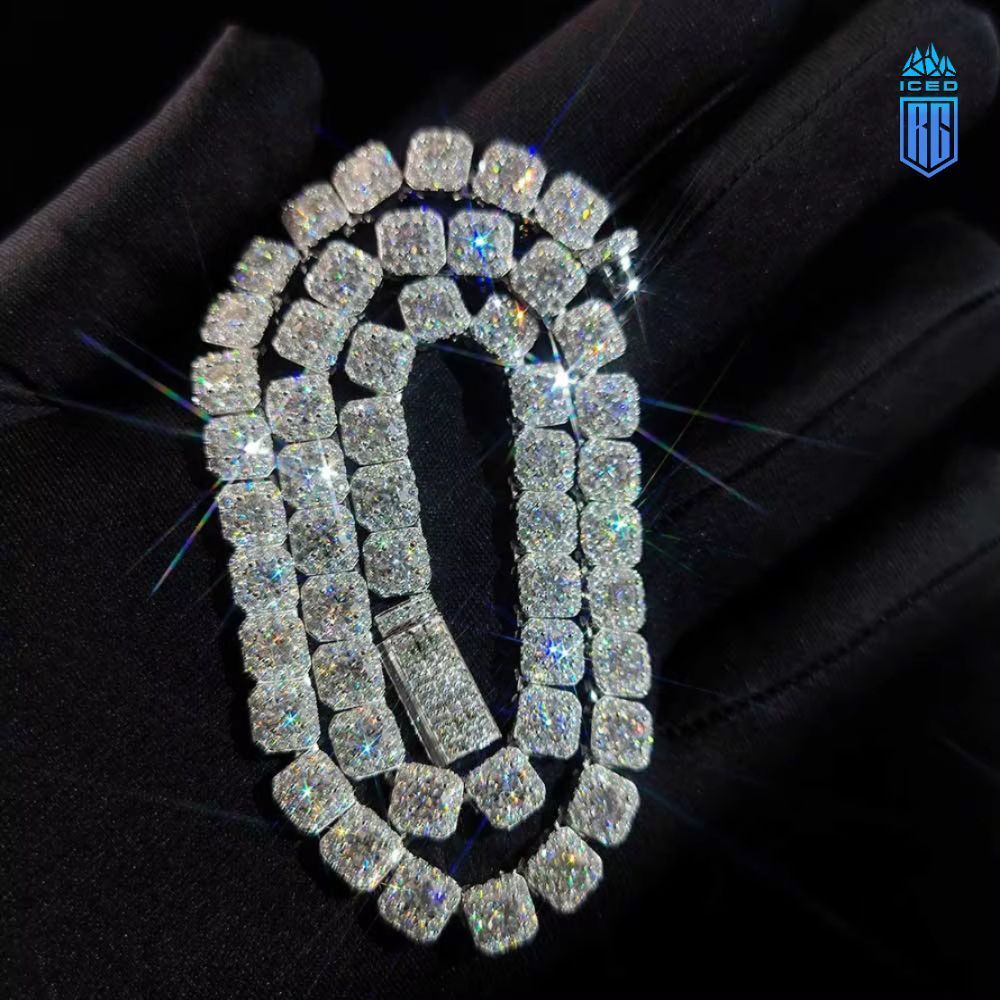 Dây chuyền 7MM Factory VVS Moissanite Diamond Chain 925 Sterling Silver Hip Hop Jewelry DC-MS-10002