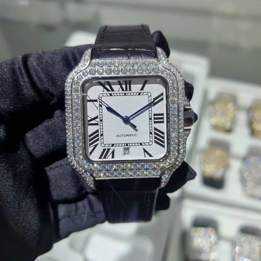 Đồng Hồ Kim Cương đá VVS Moissanite. Diamond Watches Full Iced Out. Passed Tester. DH-MS-10001