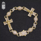 Lắc tay Thánh Giá 8mm Cross Chain Bracelet CZ 18k Gold Plated LT-CZ-10006