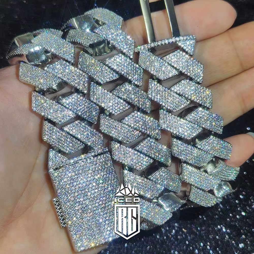 Dây chuyền 25mm CZ - 6 hàng hột. Chains 25mm Six Rows Cz Stone. DC-CZ-10002