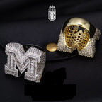 Nhẫn chữ M. Brilliant Rectangle M Initial Letter Ring For Unisex jewelry. NX-CZ-10005