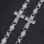 Lắc tay Thánh Giá 8mm Cross Chain Bracelet CZ 18k Gold Plated LT-CZ-10006
