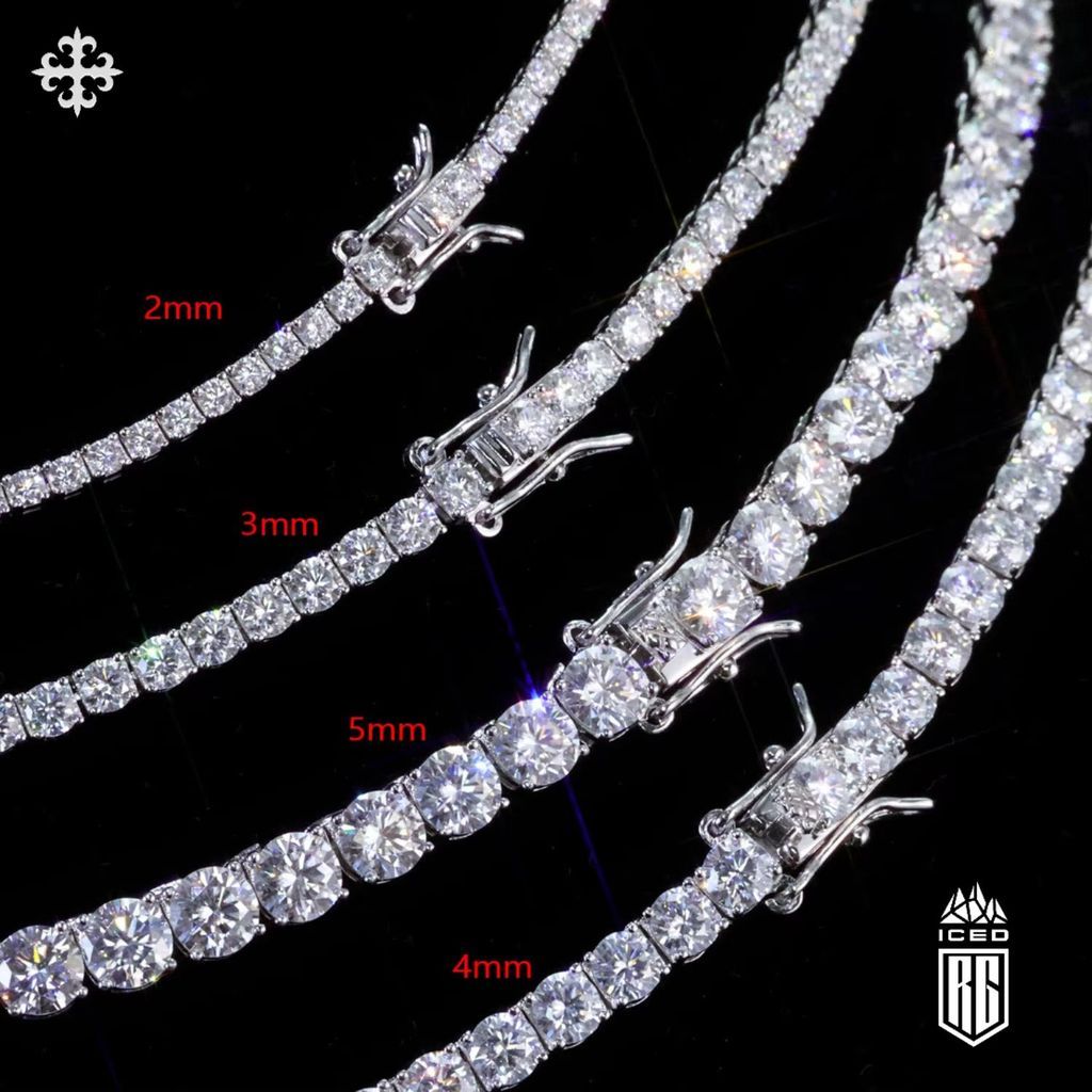 Dây chuyền 2/3/4/5mm Moissanite. Tennis Chain Hip Hop VVS Moissanite Tennis Necklace LT-CZ-10008