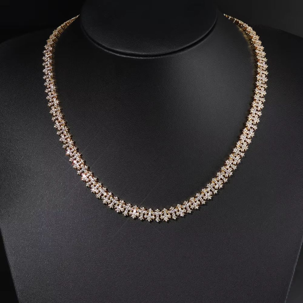 Dây chuyền Thánh Giá. Iced Out Brass Full CZ Micro Paved Cross Chain . DC-CZ-10003