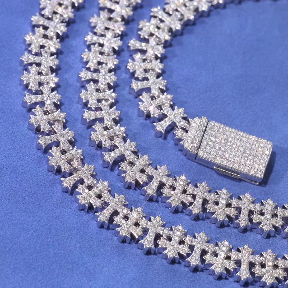Dây chuyền Thánh Giá. Iced Out Brass Full CZ Micro Paved Cross Chain . DC-CZ-10003