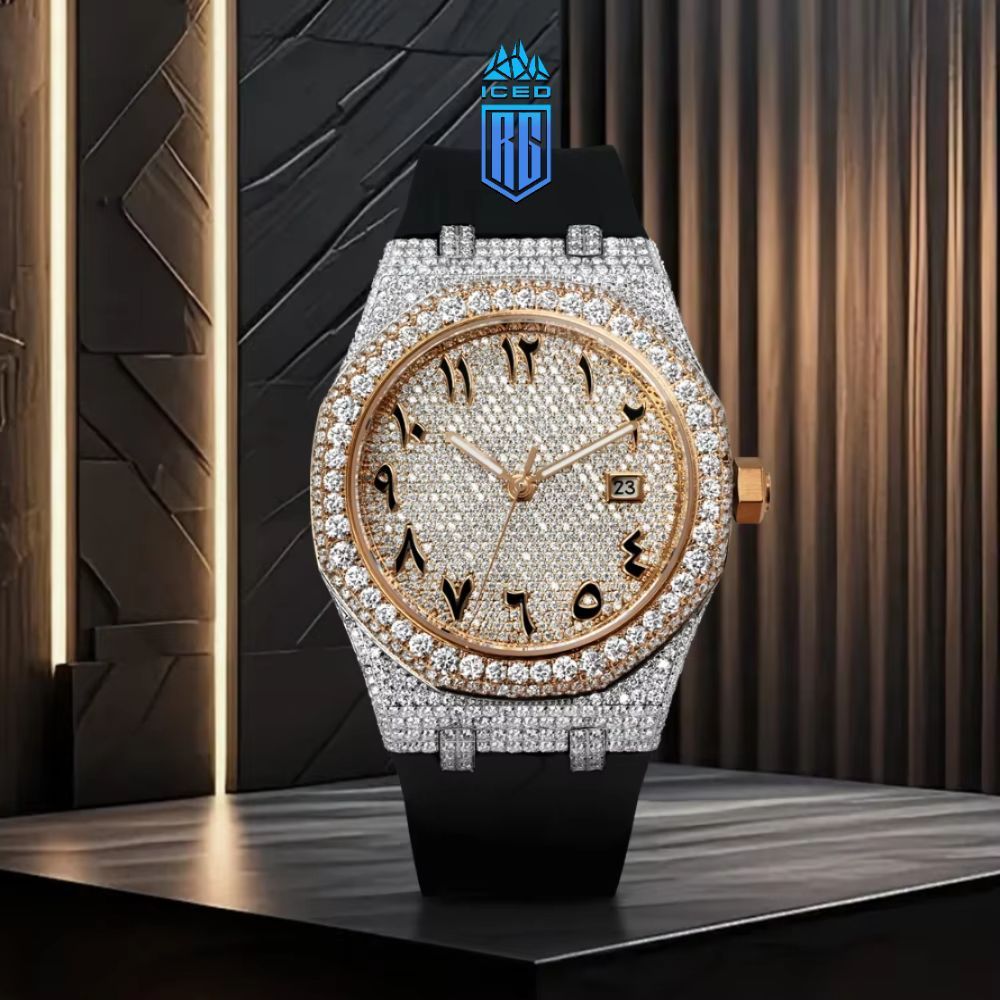 Hip Hop Men Watch Jewelry Square Bezel VVS Moissanite Iced Out DH-MS-10002