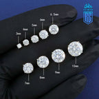 Bông tai 8mm Moissanite Earring S925 .VVS 18K Gold Plated Stud Ear Gift BT-CZ-10002