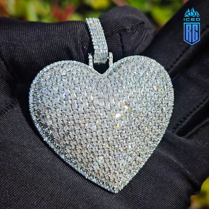 Mặt dây chuyền trái tim CZ Stone Paved Bling Cubic Zirconia Heart Pendants Necklace. MDC-CZ-10007