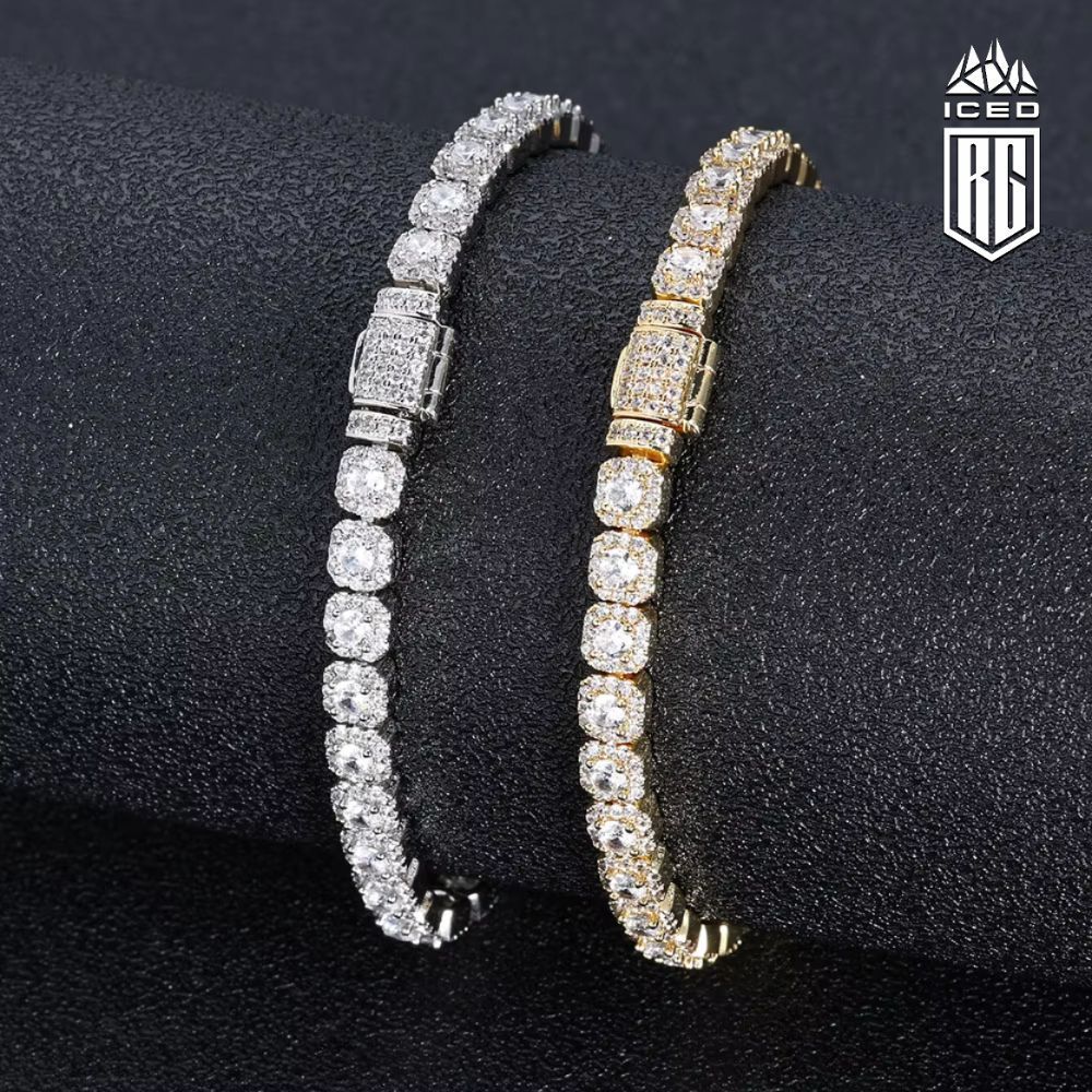Lắc tay 5mm, CZ stone, Iced Tennis Bracelet White Gold Round Cut Diamond - RGICED - LT-CZ-10001