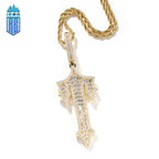 Mặt dây chuyền Cross CZ Stone Paved Bling Iced Out Anchor Cross Pendants Necklace MDC-CZ-10005