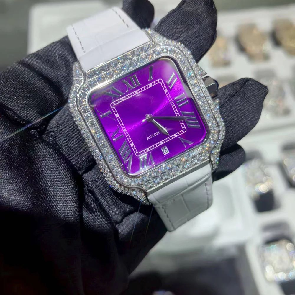 Đồng Hồ Kim Cương đá VVS Moissanite. Diamond Watches Full Iced Out. Passed Tester. DH-MS-10001