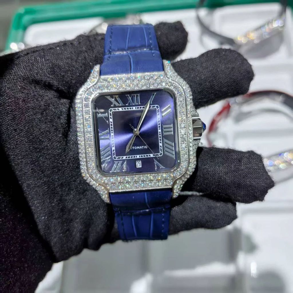 Đồng Hồ Kim Cương đá VVS Moissanite. Diamond Watches Full Iced Out. Passed Tester. DH-MS-10001