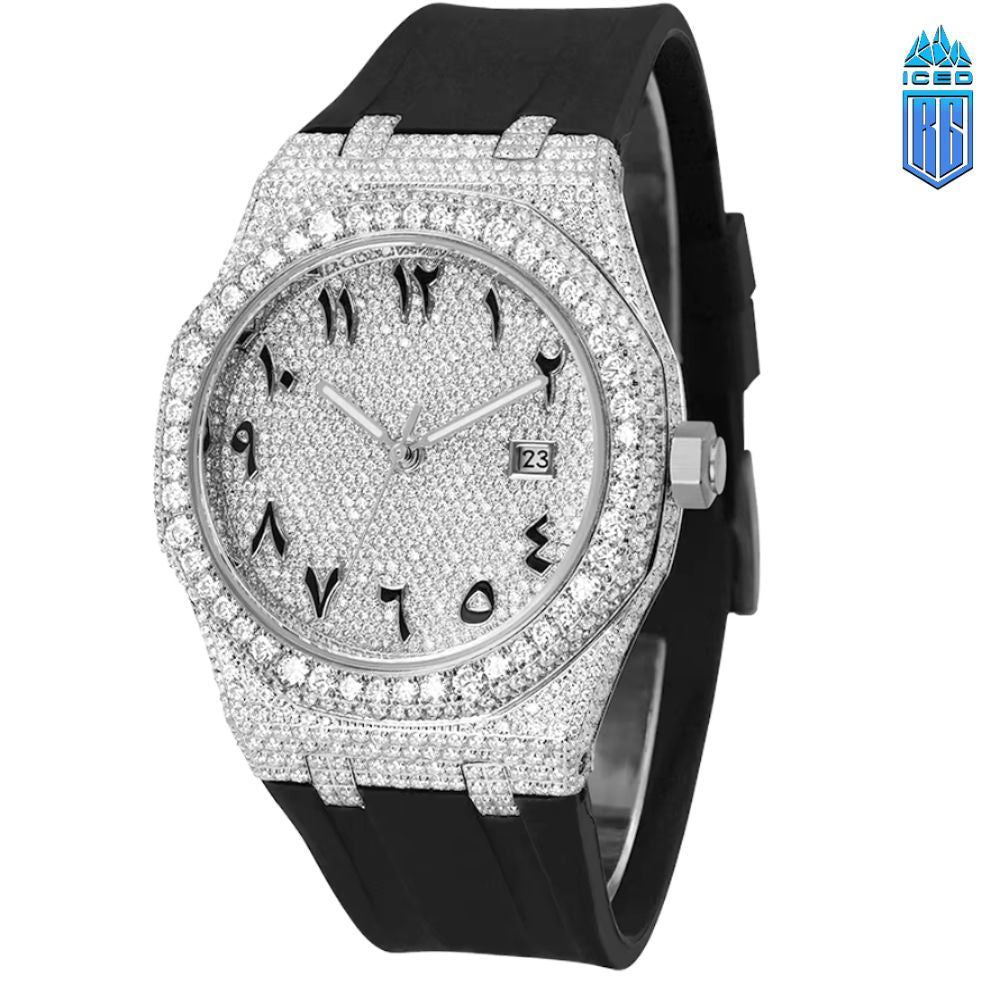 Hip Hop Men Watch Jewelry Square Bezel VVS Moissanite Iced Out DH-MS-10002