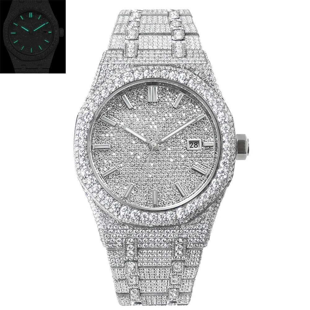 Hip Hop Jewelry Watch For Men Moissanite Iced Out Mechanical Watch 9015 Movement,DH-MS-10003