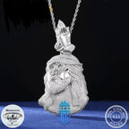 Mặt dây chuyền Jesus Christ Head Pendant Moissanite Praying Hands Charm 925 Silver. MDC-CZ-10008