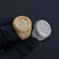 Nhẫn to bản, cho nam. Big Round Ring Luxury Full Diamond Signet Ring Cubic Zirconia. NX-CZ-10003