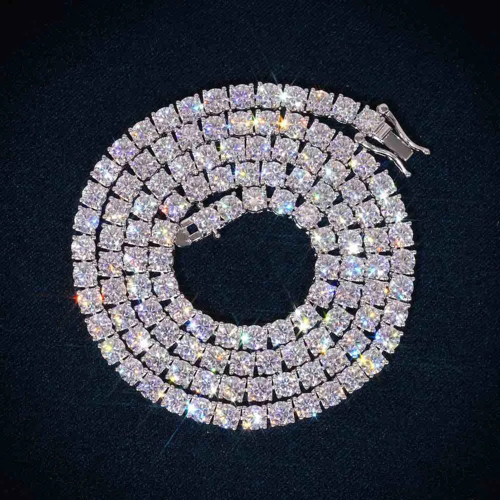 Dây chuyền 2/3/4/5mm Moissanite. Tennis Chain Hip Hop VVS Moissanite Tennis Necklace LT-CZ-10008
