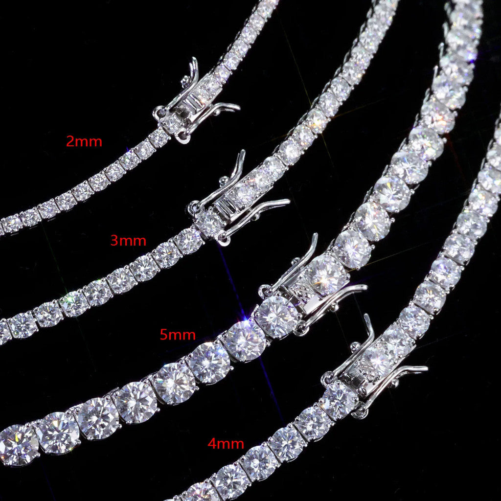 Dây chuyền 2/3/4/5mm Moissanite. Tennis Chain Hip Hop VVS Moissanite Tennis Necklace LT-CZ-10008