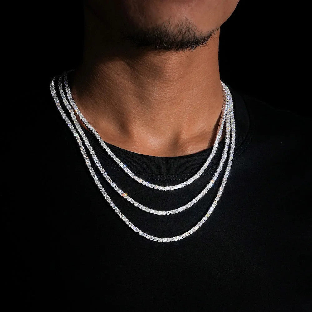Dây chuyền 2/3/4/5mm Moissanite. Tennis Chain Hip Hop VVS Moissanite Tennis Necklace LT-CZ-10008