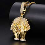 Men Luxury Iced Out Street Jewelry Gold Plated 925 Sterling Silver VVS Moissanite Diamond Hip Hop Flaunt Money Hand Pend