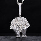 Men Luxury Iced Out Street Jewelry Gold Plated 925 Sterling Silver VVS Moissanite Diamond Hip Hop Flaunt Money Hand Pend