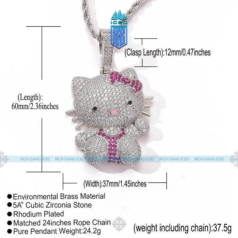 DÂY CHUYỀN HI KITTY - CUBIC ZIRCONA MẠ BẠC S925 - MDC-CZ-10011